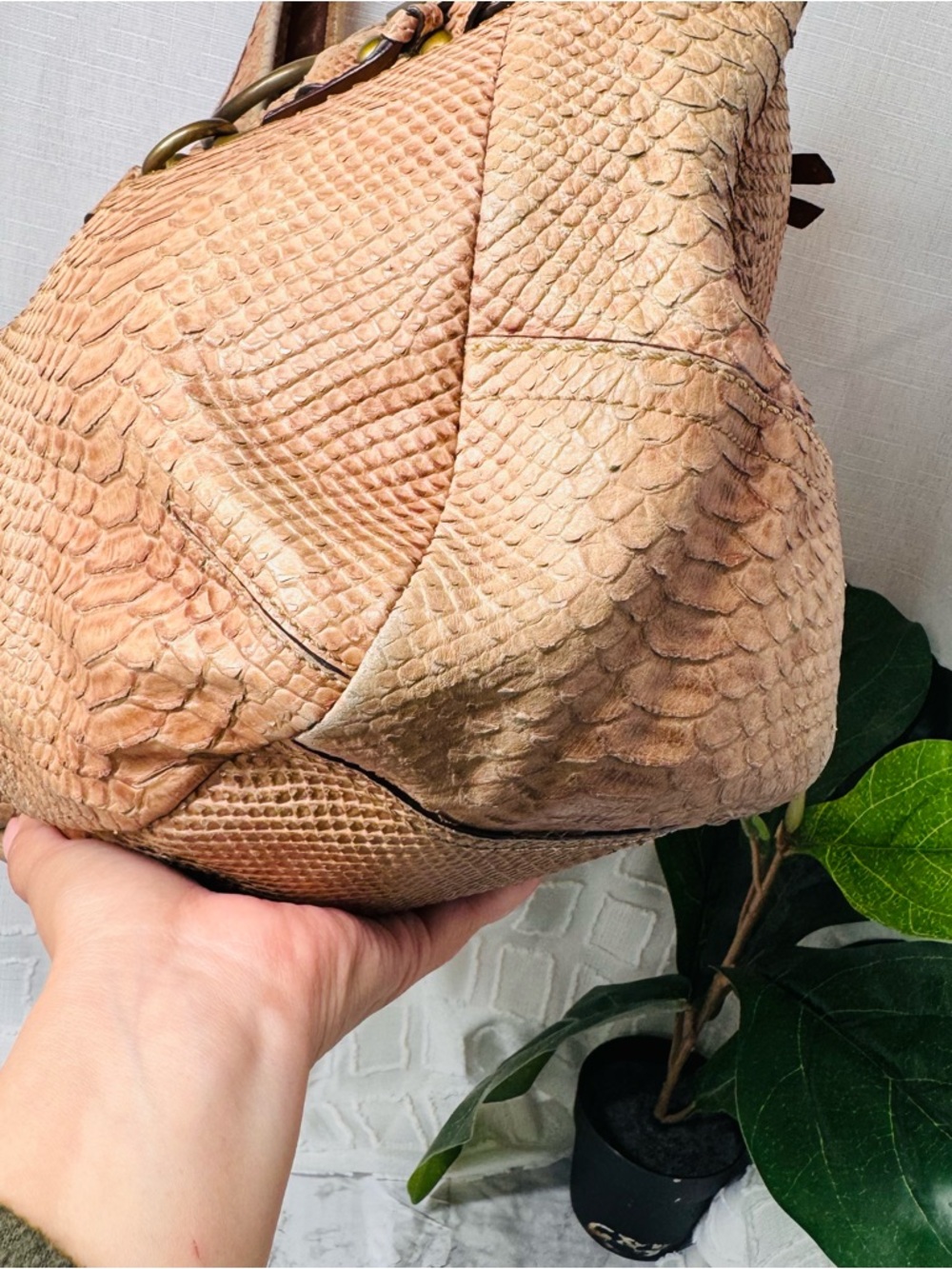 Coach XL belted python embossed ergo - Rare - GUC - Picture 10 of 12